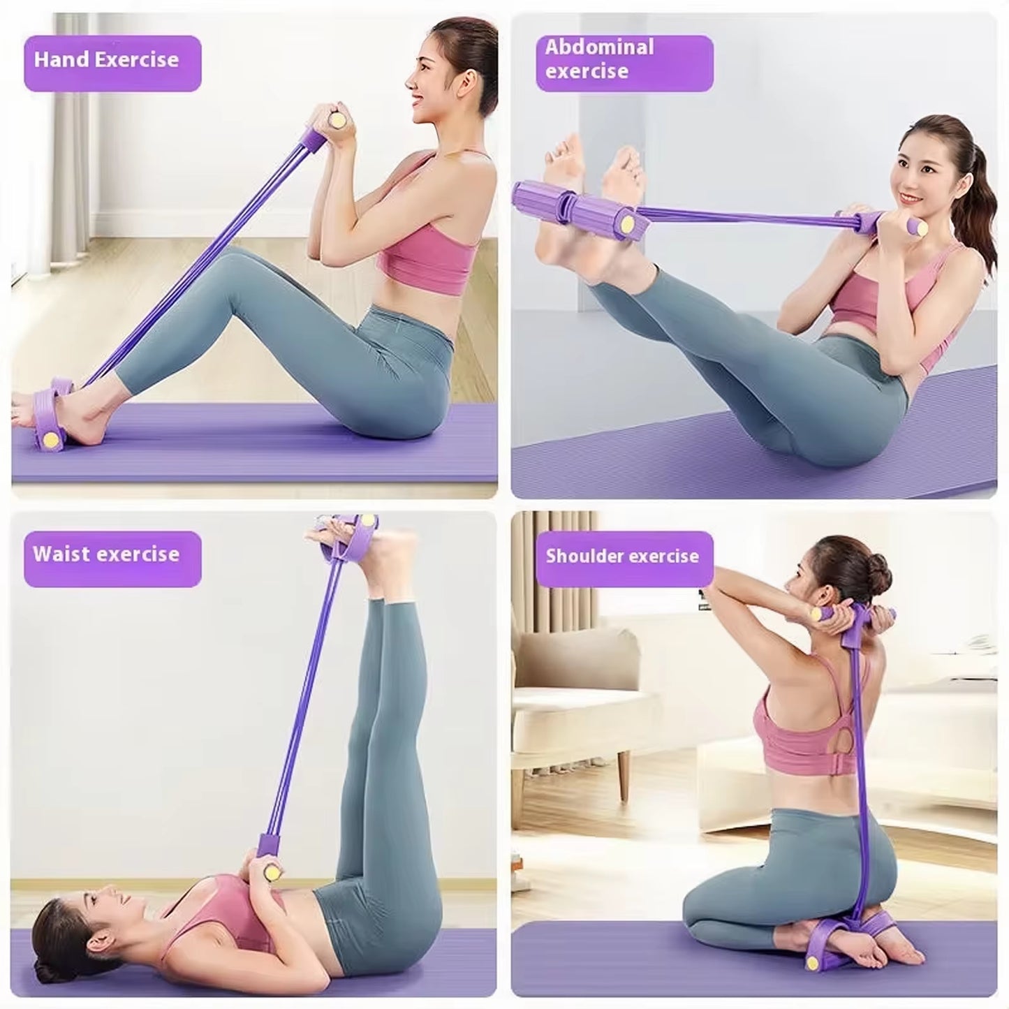 Multi Functional Tension Rope Resistance Band, Leg Stretch Elastic Pedal Extractor, Slimming Training, Portable Fitness Equipmen