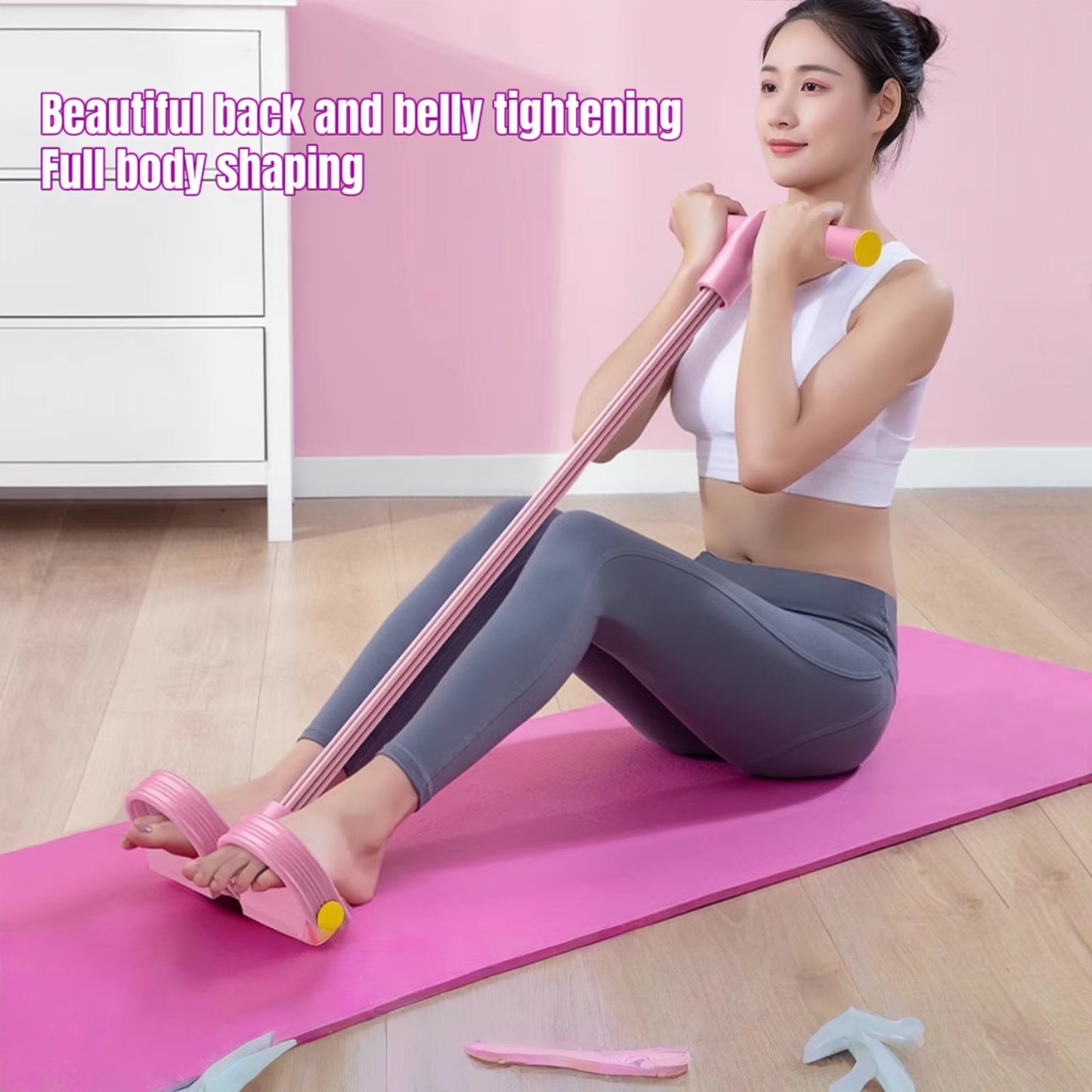 Multi Functional Tension Rope Resistance Band, Leg Stretch Elastic Pedal Extractor, Slimming Training, Portable Fitness Equipmen