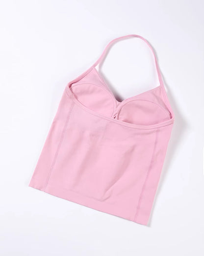 Workout Sets for Women 2 Pieces, Strappy Top Women'S Halter Workout Tank Tops+Scrunch Butt Lifting Booty Gym Yoga Biker Shorts